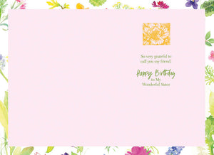 Birthday Card - So Very Happy To Call You My Sister
