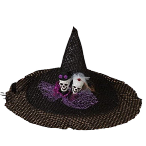 Fabric Halloween Witches Hat - Skulls