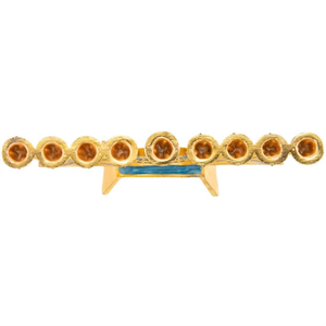 Matashi Hand Painted Blue Enamel Menorah