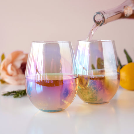 Luster stemless wine glass set by twine