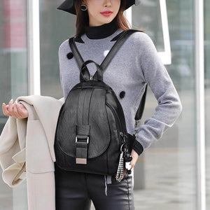 Genuine Leather Backpack for Women Water Resistant Anti Theft Travel Bag