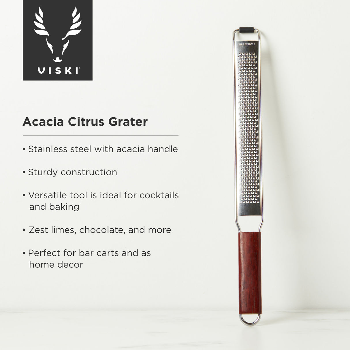 Acacia citrus grater by viski®