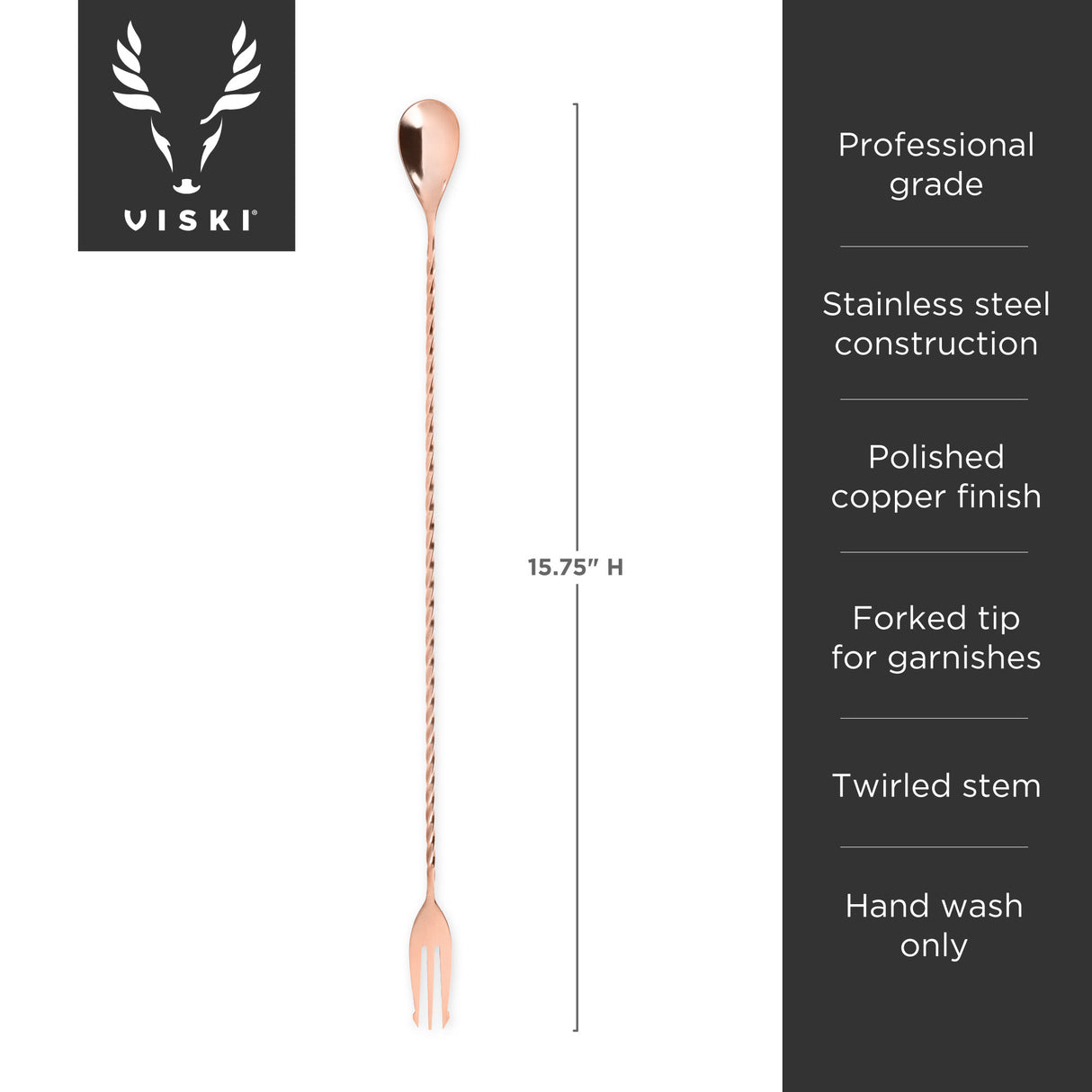Summit trident barspoon in copper  viski®