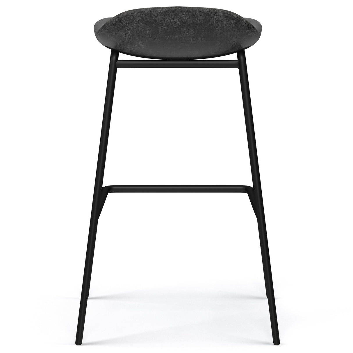 Horizons Faux Leather Stool with Padded Seat and Footrest, Set of 2