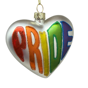 Blown Glass Pride Heart Orn