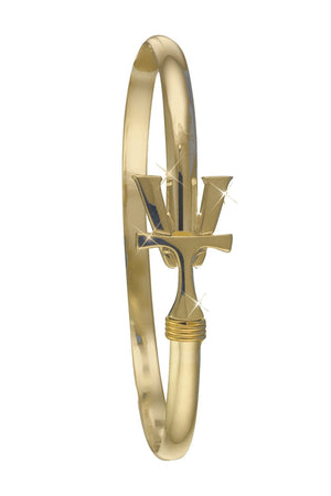 Vermont  Hook Bracelet with Gold 'VT' - 4mm Band - 6.5 Inch