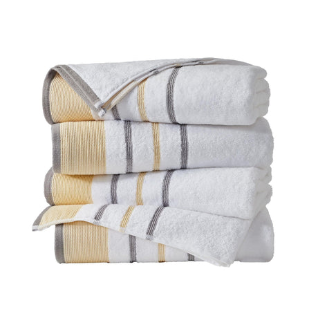 Decorative cotton stripe bath towel set - noelle collection