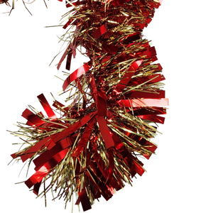 12 foot 6 Ply Luxury Tinsel Garland - Red/Gold