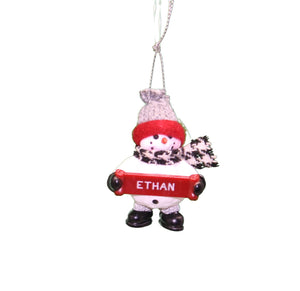 Cozy Snowman Ornament (Letters A - F) -