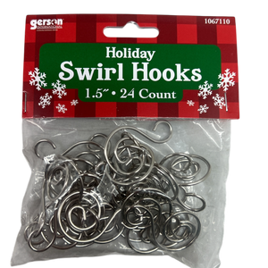 Silver Swirl Ornament Hooks