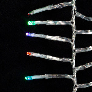 16' 480-Light Twinkle 3MM LED Color Changing Cluster Garland With Clear Wire