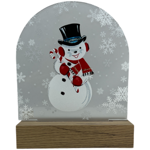 LED Snowman Acrylic Shelf Sitter