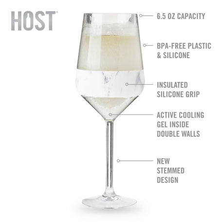 Wine freeze stemmed in marble (set of 2)  by host®