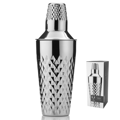Irving-faceted-cocktail-shaker-in-silver-viski®-Cocktail-Shakers-&-Tools