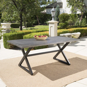 Rolando Outdoor Aluminum Dining Table with Steel Frame