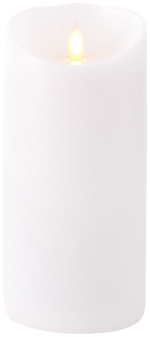 LED Moving Flame Pillar - White 3.5X7