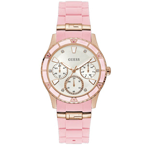 Guess Women's Pink Rose Gold Tone Multi-function