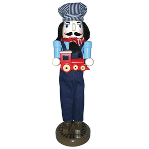 Train Conductor Nutcracker 14 Inch Two-Tone Blue