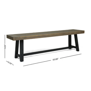 Acacia Outdoor Bench in Sandblast Finish