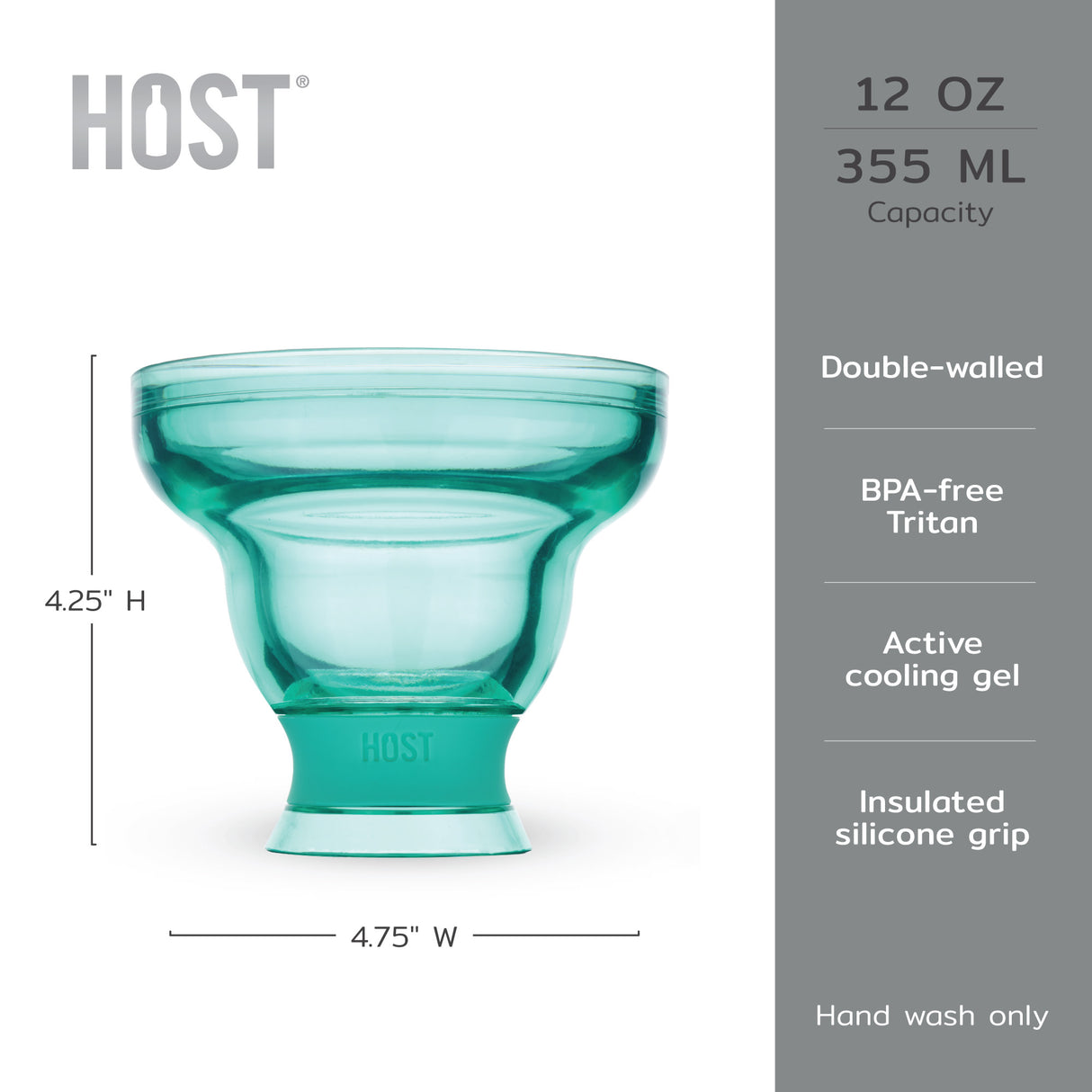 Margarita FREEZE™ Cooling Cups – Set of 2 Insulated Stemless Margarita Glasses (12 oz)