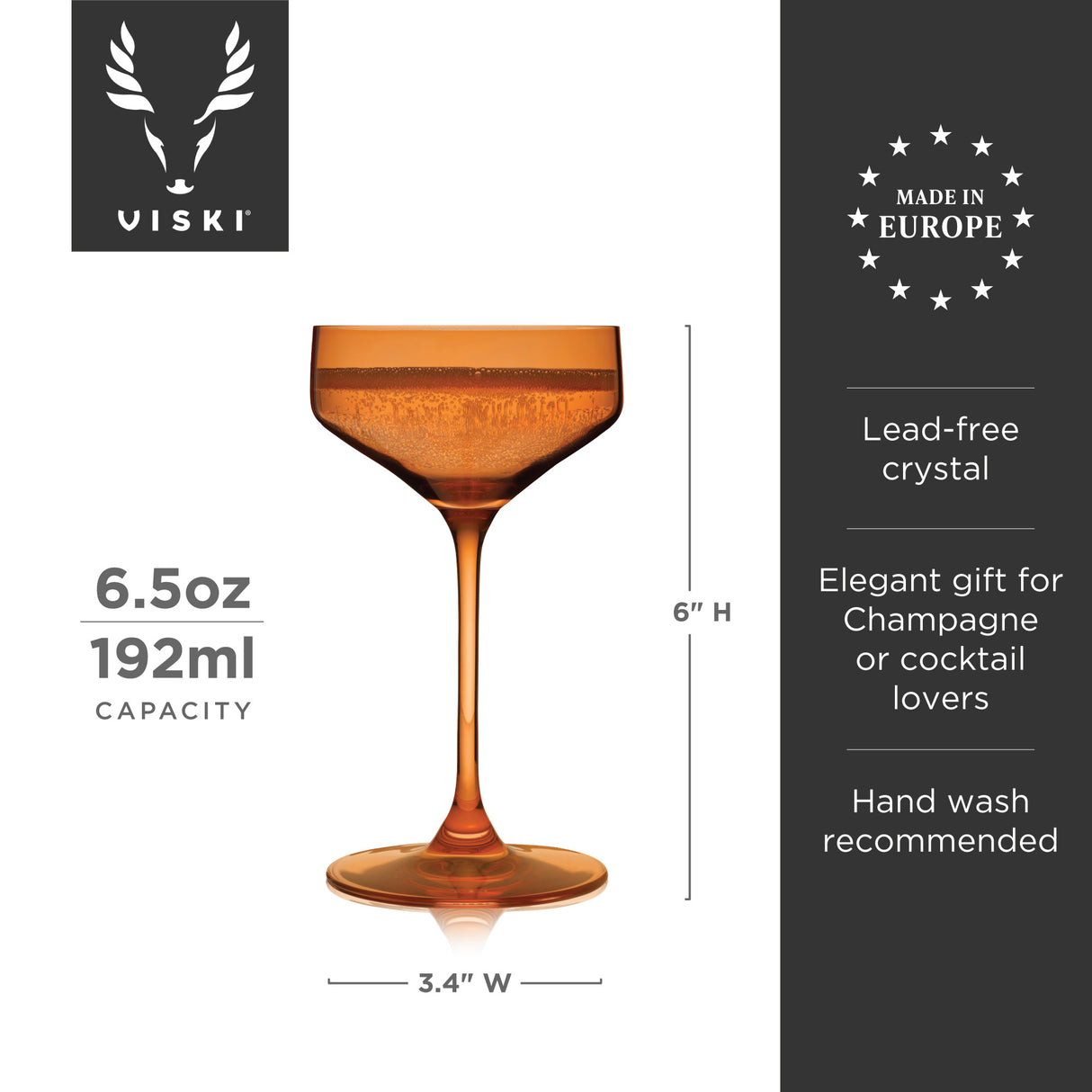 Reserve nouveau crystal coupes in amber viski®