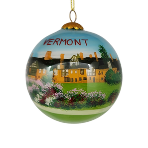 Hand Painted Glass Globe Ornament - The Inn At Shelburne Farms