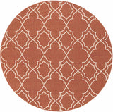 Unique Rust Red Lattice Trellis Outdoor Rug - Clearance