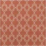Unique Rust Red Lattice Trellis Outdoor Rug - Clearance