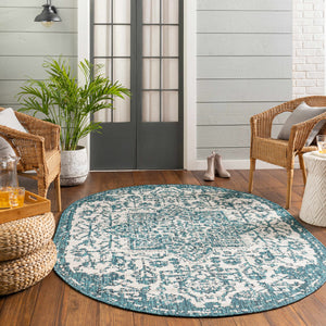Teal Kilmacolm Indoor & Outdoor Area Rug - Clearance