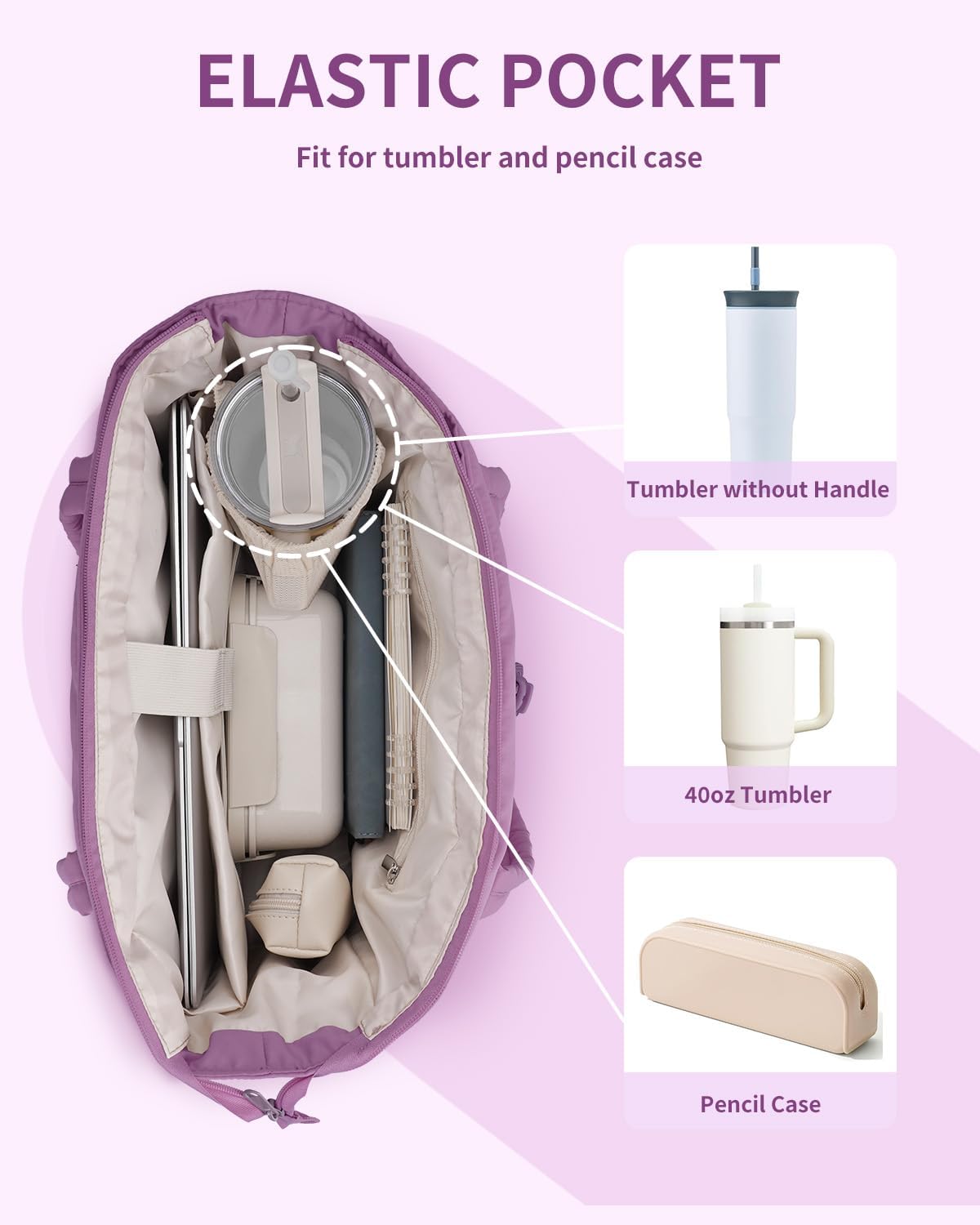 Quilted Puffer Tote Bag with Laptop Sleeve & Cup Holder 20L Travel Work