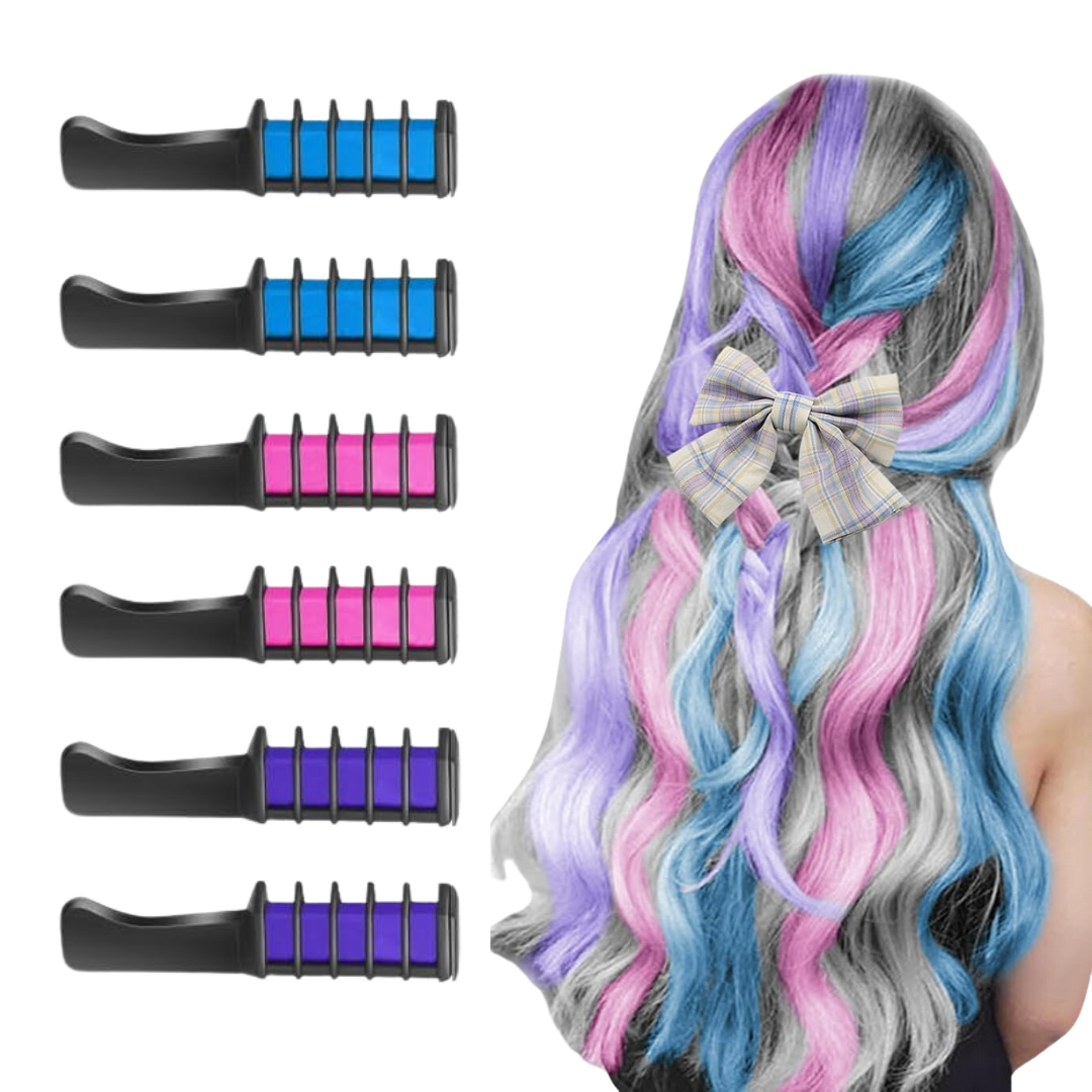 Washable Hair Chalk Comb for Kids Temporary Color Hair Dye Tool