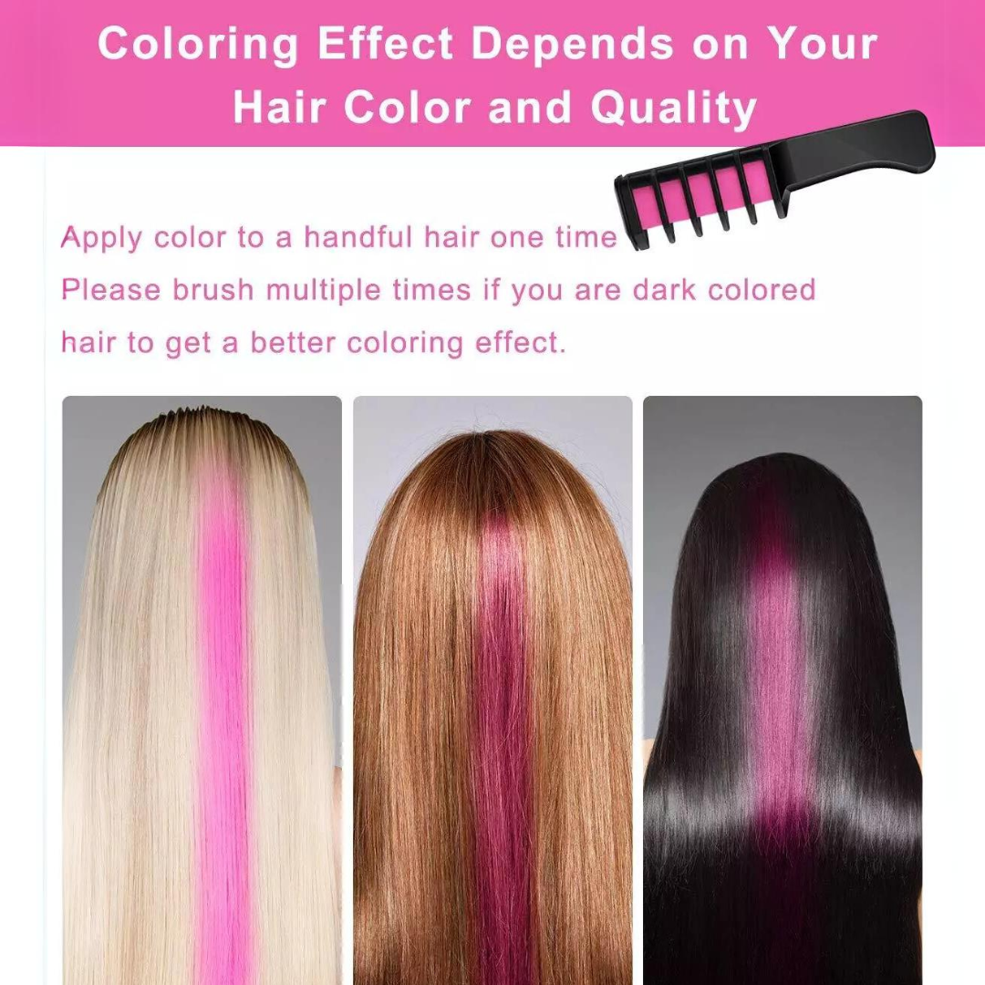 Washable Hair Chalk Comb for Kids Temporary Color Hair Dye Tool