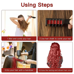 Washable Hair Chalk Comb for Kids Temporary Color Hair Dye Tool