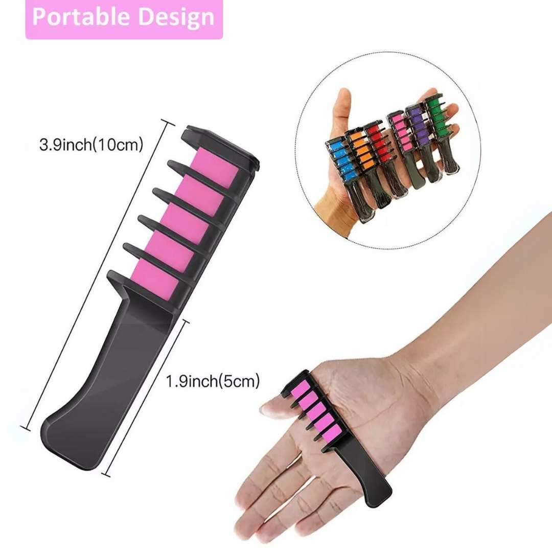 Washable Hair Chalk Comb for Kids Temporary Color Hair Dye Tool