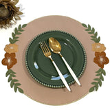 Jasmine Beige Round Faux Leather Placemat