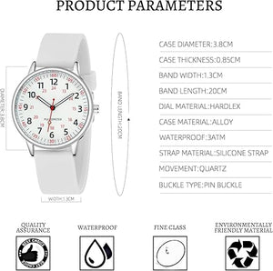 Waterproof Nurse Watch with Second Hand Silicone Medical Analog Watch
