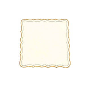 Shimmer Ivory Gold Silver Square Fabric Placemat