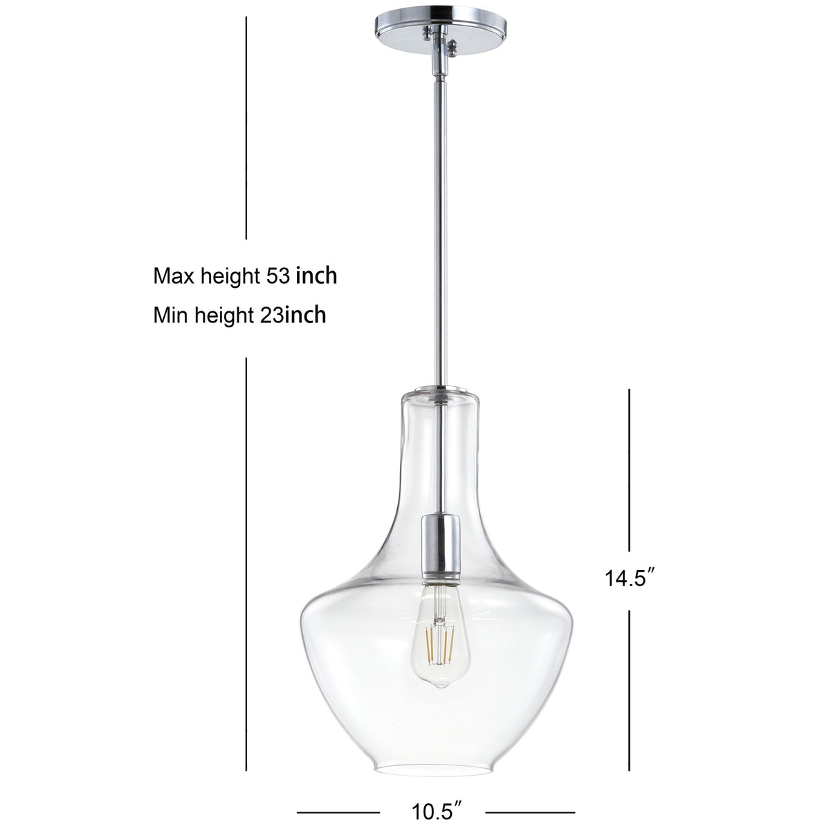 Watts 1 - light mid - century modern iron/glass led pendant - Tuesday Morning - Pendants