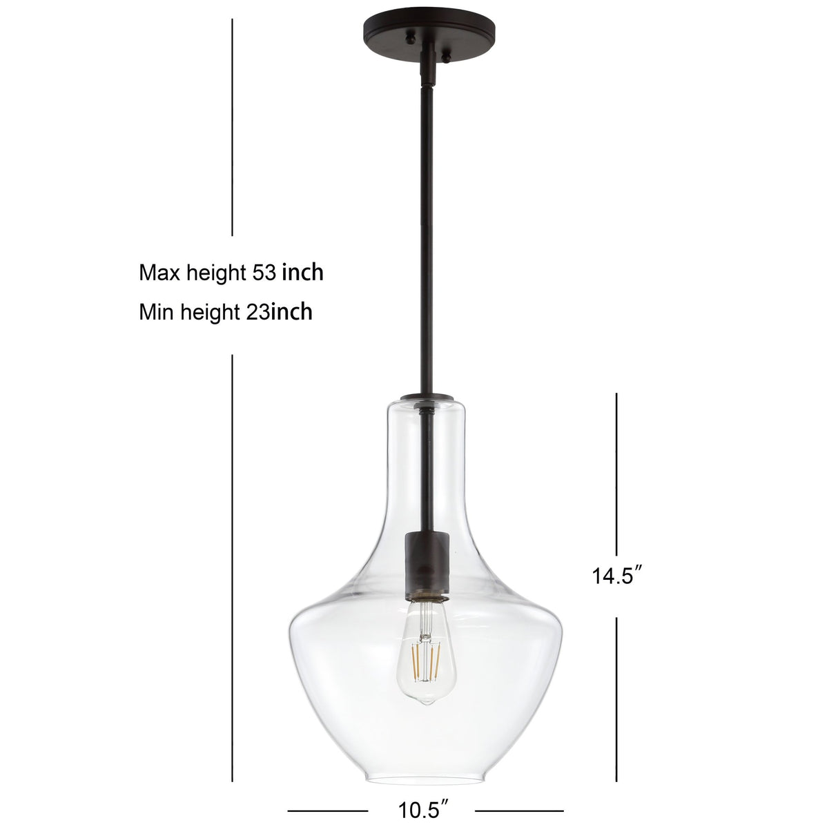 Watts 1 - light mid - century modern iron/glass led pendant - Tuesday Morning - Pendants