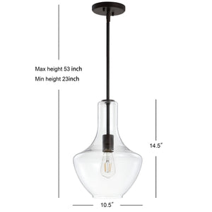 Watts 1 - light mid - century modern iron/glass led pendant - Tuesday Morning - Pendants