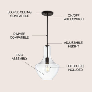 Watts 1 - light mid - century modern iron/glass led pendant - Tuesday Morning - Pendants