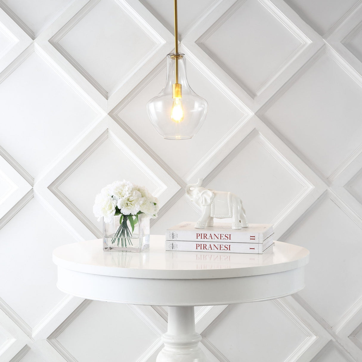 Watts 1 - light mid - century modern iron/glass led pendant - Tuesday Morning - Pendants