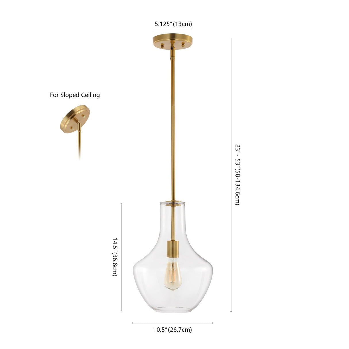 Watts 1 - light mid - century modern iron/glass led pendant - Tuesday Morning - Pendants