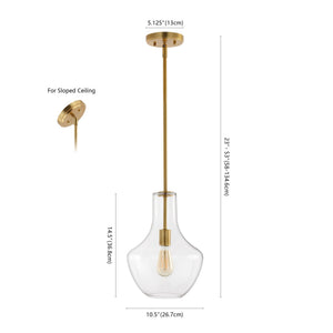 Watts 1 - light mid - century modern iron/glass led pendant - Tuesday Morning - Pendants