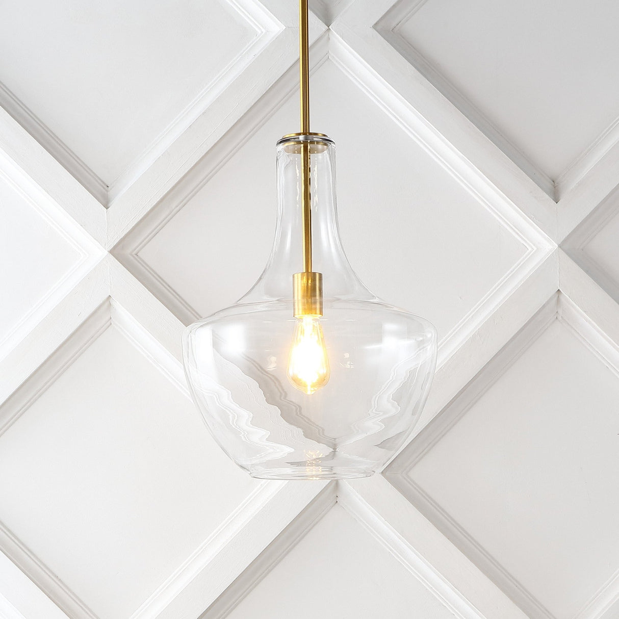 Watts 1 - light mid - century modern iron/glass led pendant - Tuesday Morning - Pendants