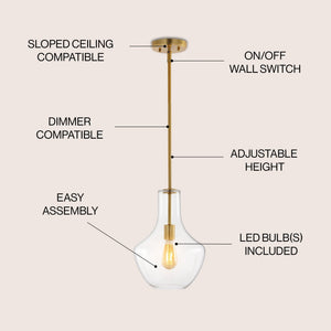 Watts 1 - light mid - century modern iron/glass led pendant - Tuesday Morning - Pendants