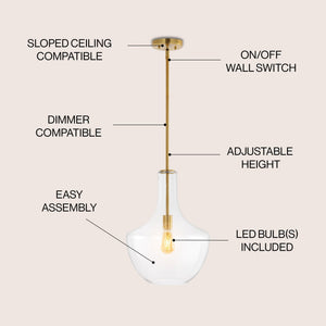 Watts 1 - light mid - century modern iron/glass led pendant - Tuesday Morning - Pendants