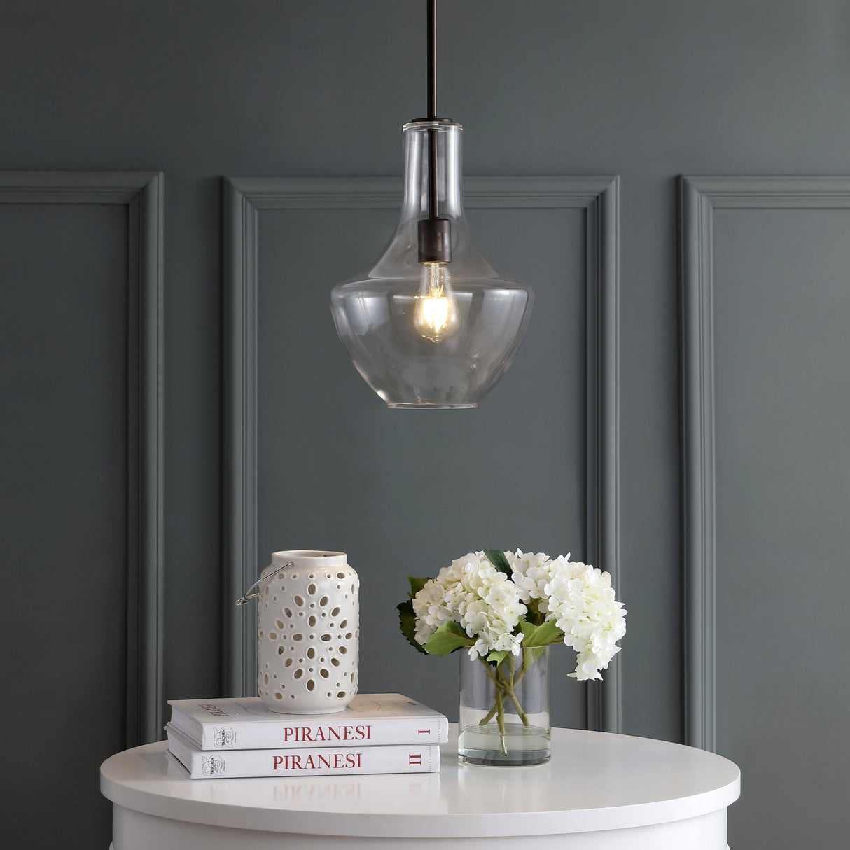 Watts 1 - light mid - century modern iron/glass led pendant - Tuesday Morning - Pendants