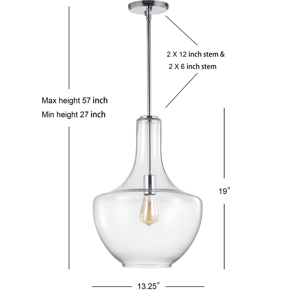 Watts 1 - light mid - century modern iron/glass led pendant - Tuesday Morning - Pendants