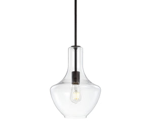 Watts-1-light-mid-century-modern-iron/glass-led-pendant-Pendants
